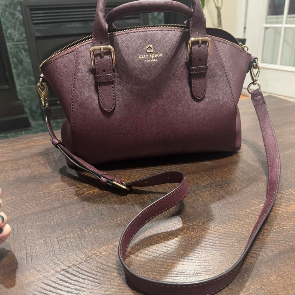 Kate Spade Purple Satchel with Gold Accents
